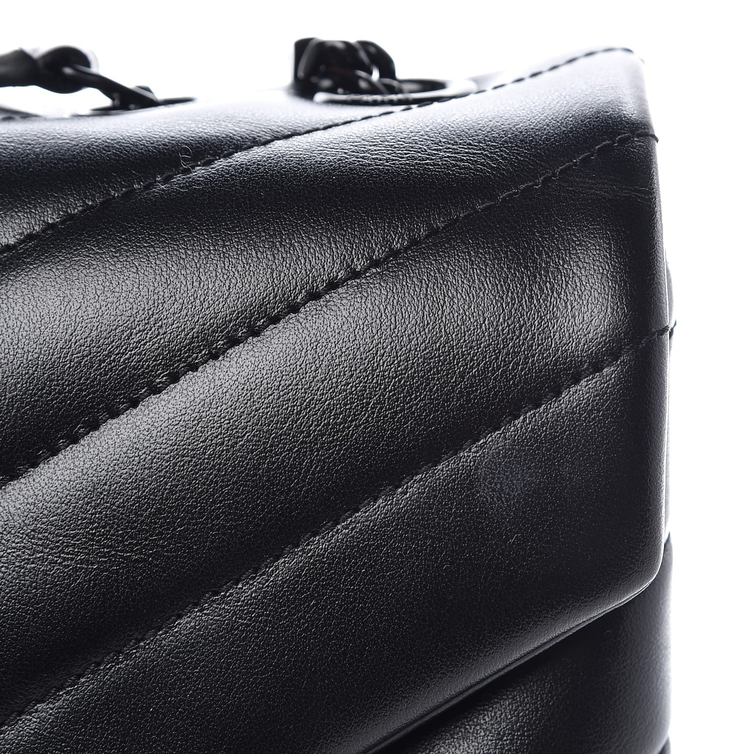 Saint Laurent Calfskin Y Quilted Monogram Medium Loulou Chain Satchel Black 9 of 10