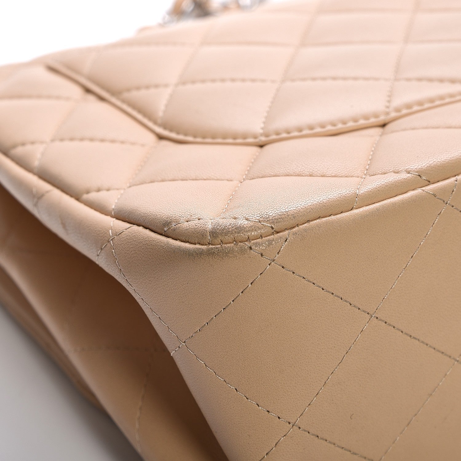 Chanel Lambskin Quilted Jumbo Double Flap Beige 14 of 14