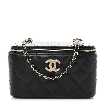 Chanel Lambskin Quilted Small Vanity Case With Chain Black 1 of 11