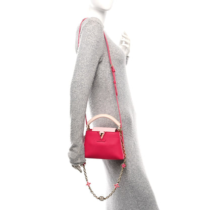 Louis Vuitton Taurillon Flower Chain Capucines Mini  Rose Pondicherry 2 of 9