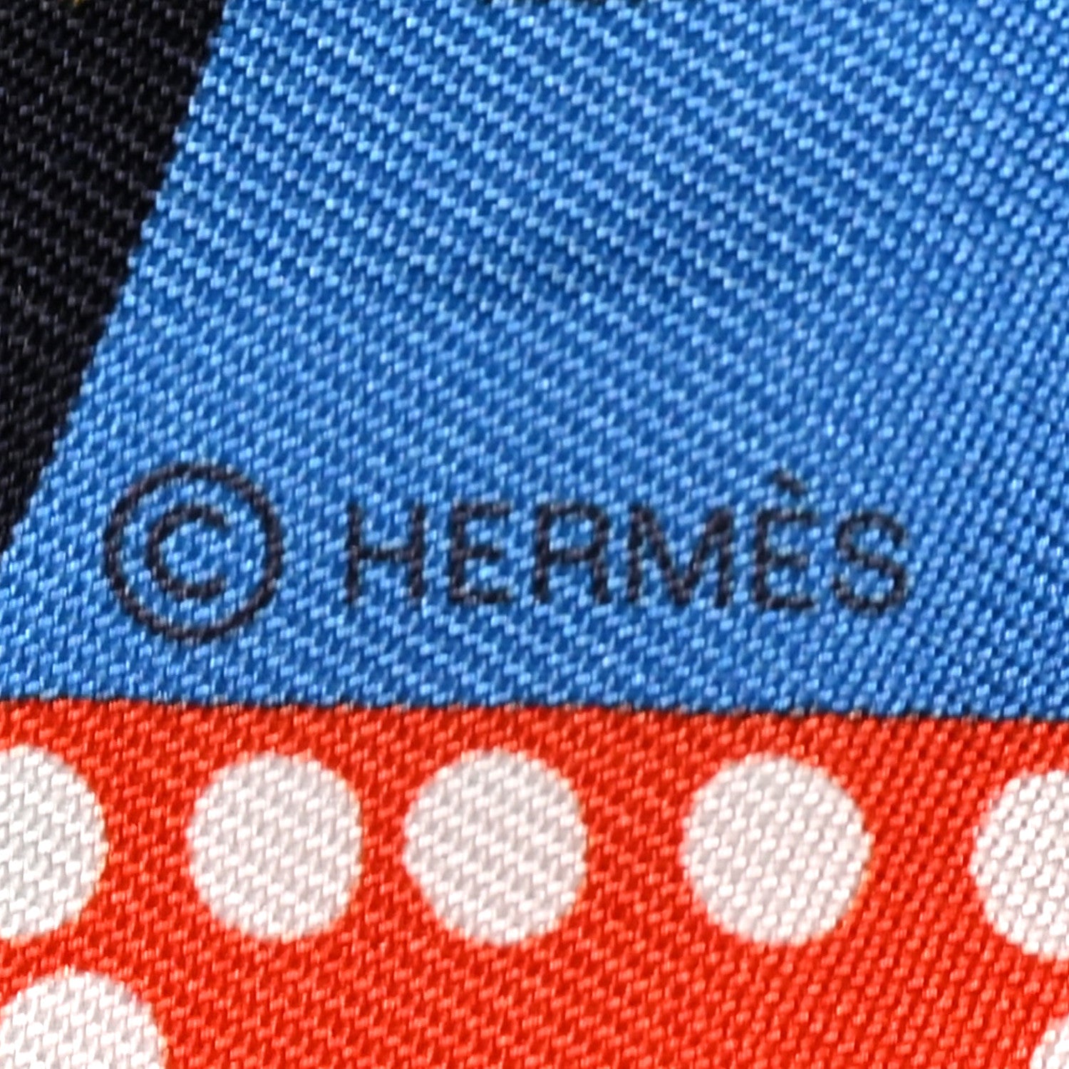 Hermes Silk Fantaisie D'Etriers Twilly Qu Bleu Azur Vermillo 4 of 4