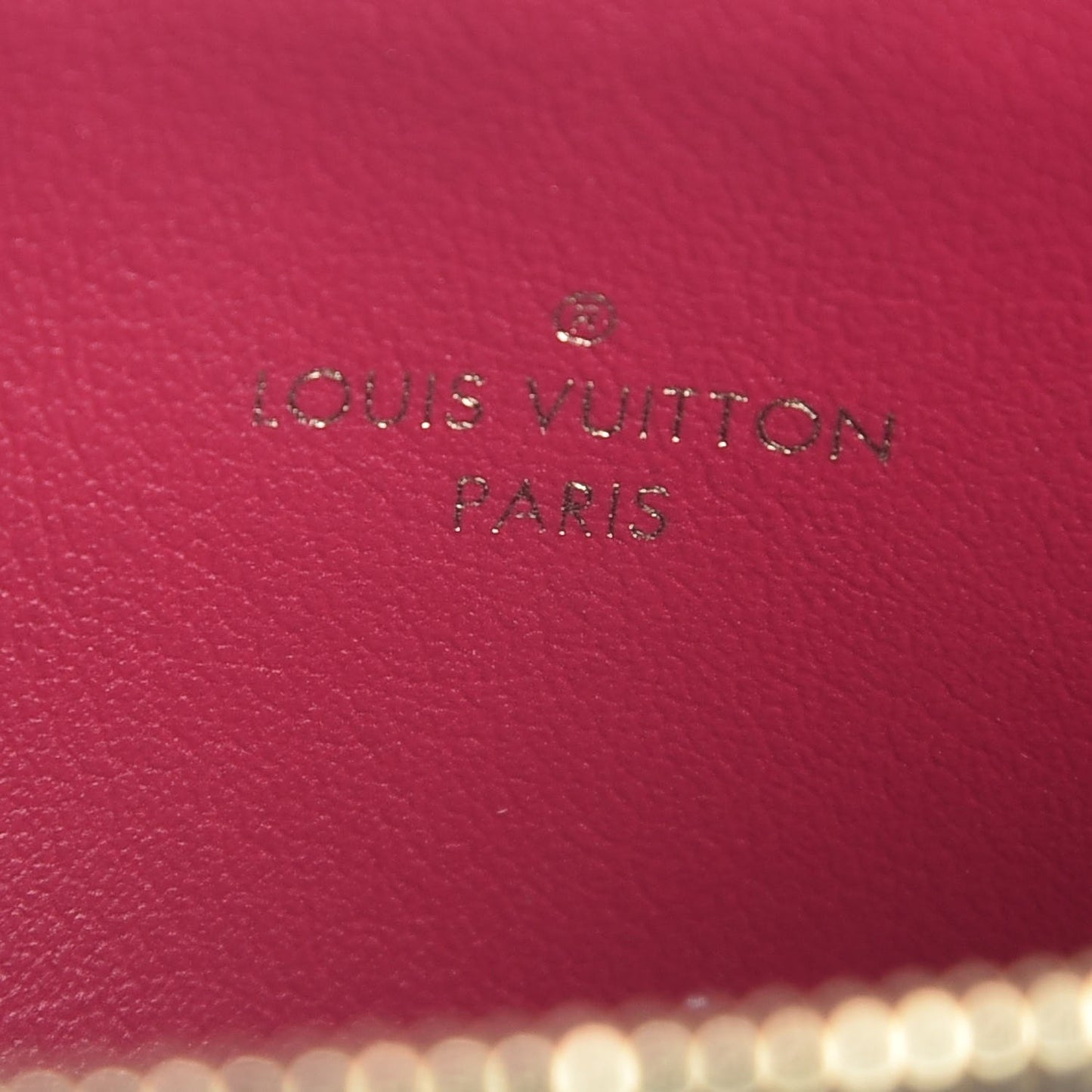 Monogram Felicie Chain Wallet Zippered Insert Fuchsia