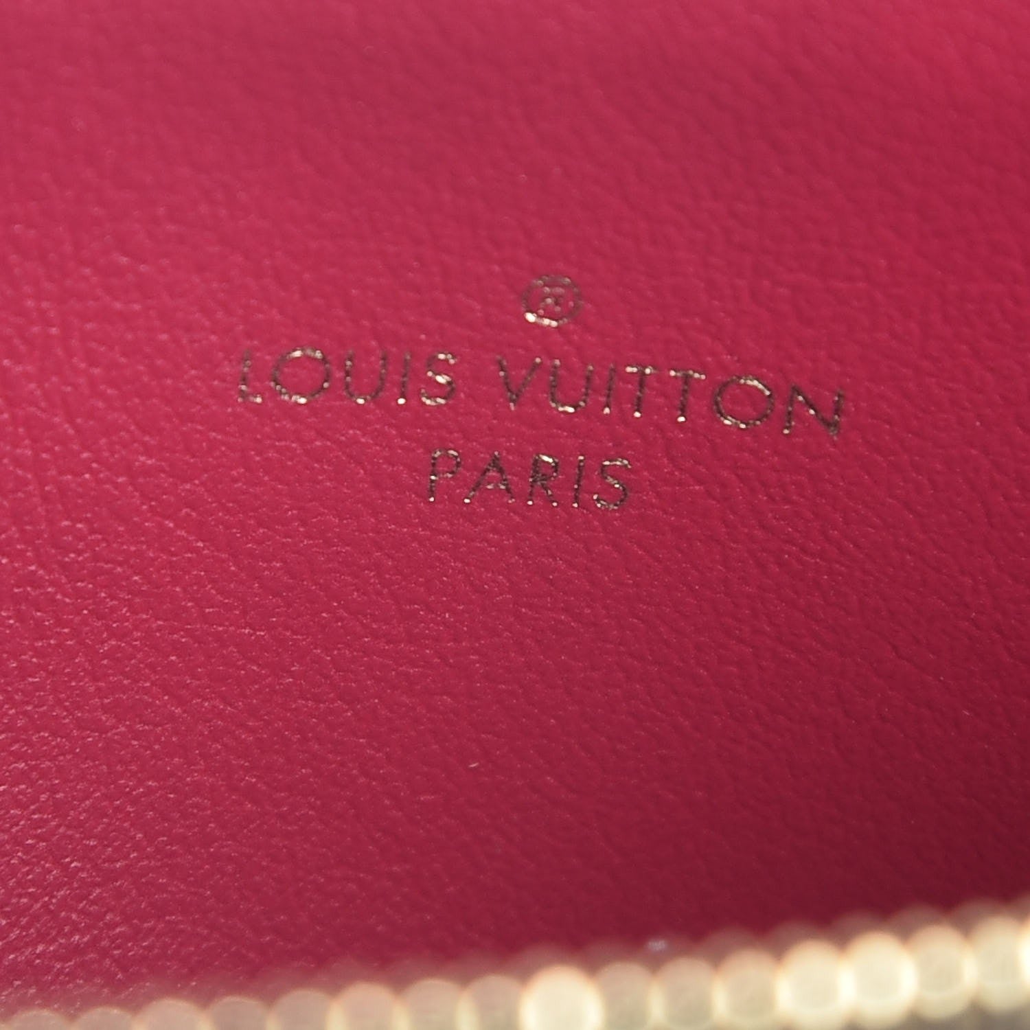 Louis Vuitton Monogram Felicie Chain Wallet Zippered Insert Fuchsia 6 of 6
