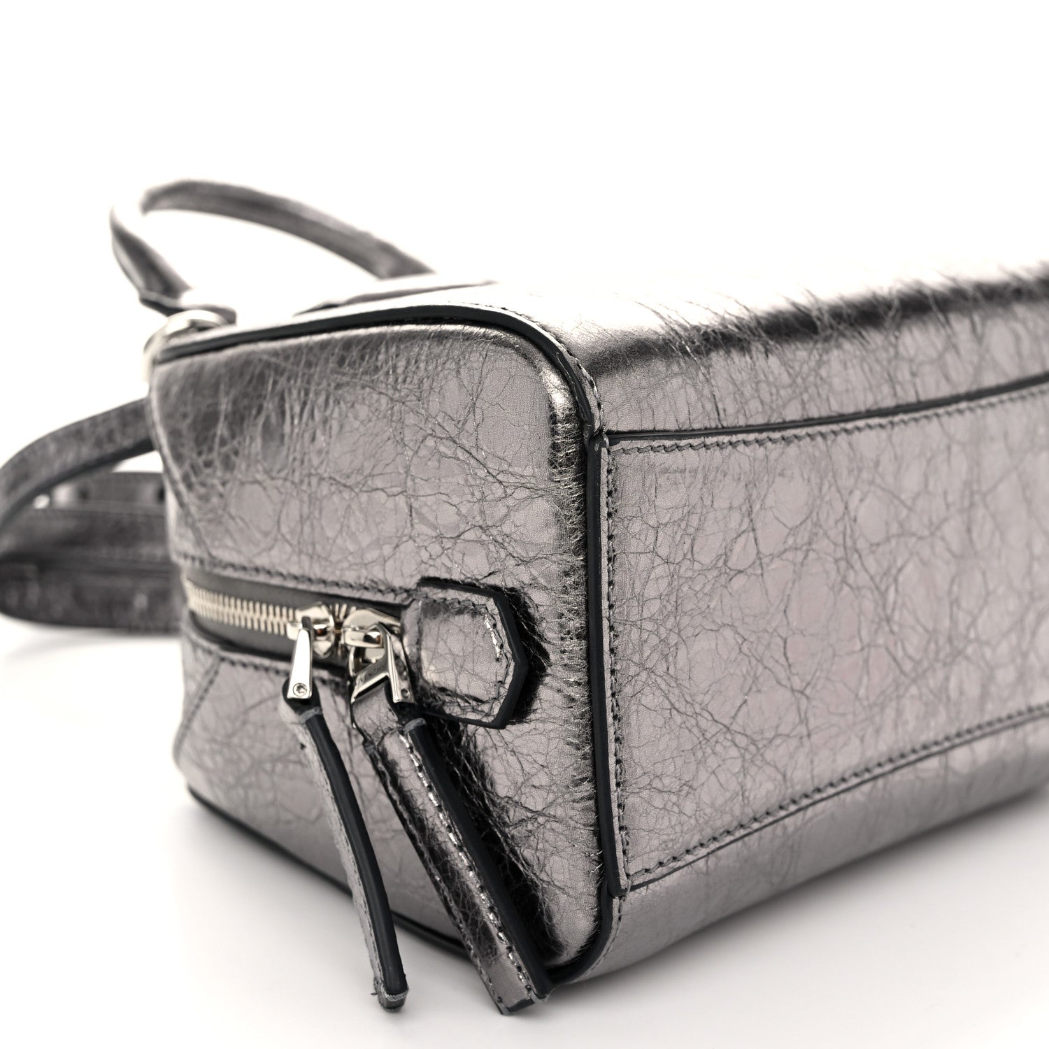 Givenchy Laminated Lambskin Micro Antigona Cube Bag Silvery Grey 8 of 9