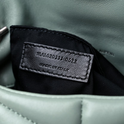 Saint Laurent Lambskin Quilted Toy Loulou Puffer Monogram Chain Satchel Vert Opaline 8 of 10