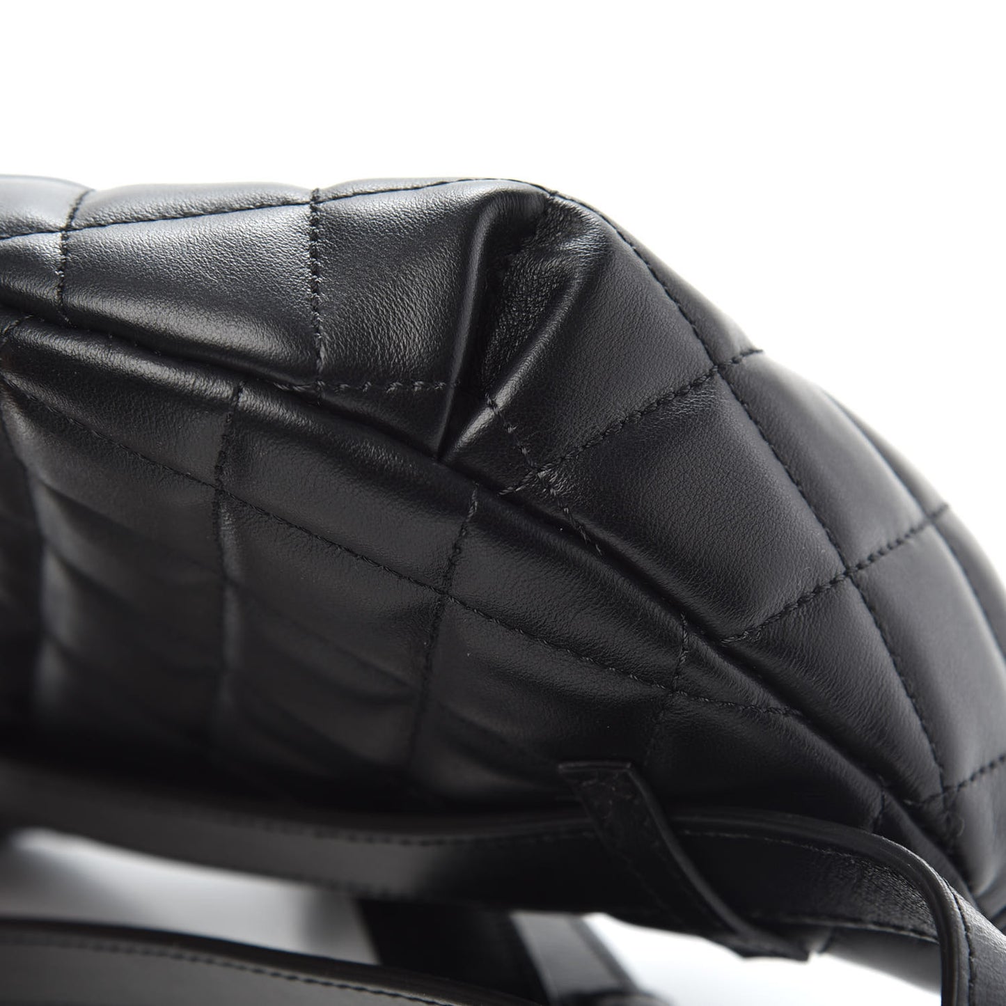 Calfskin Quilted Waist Belt Bag Black