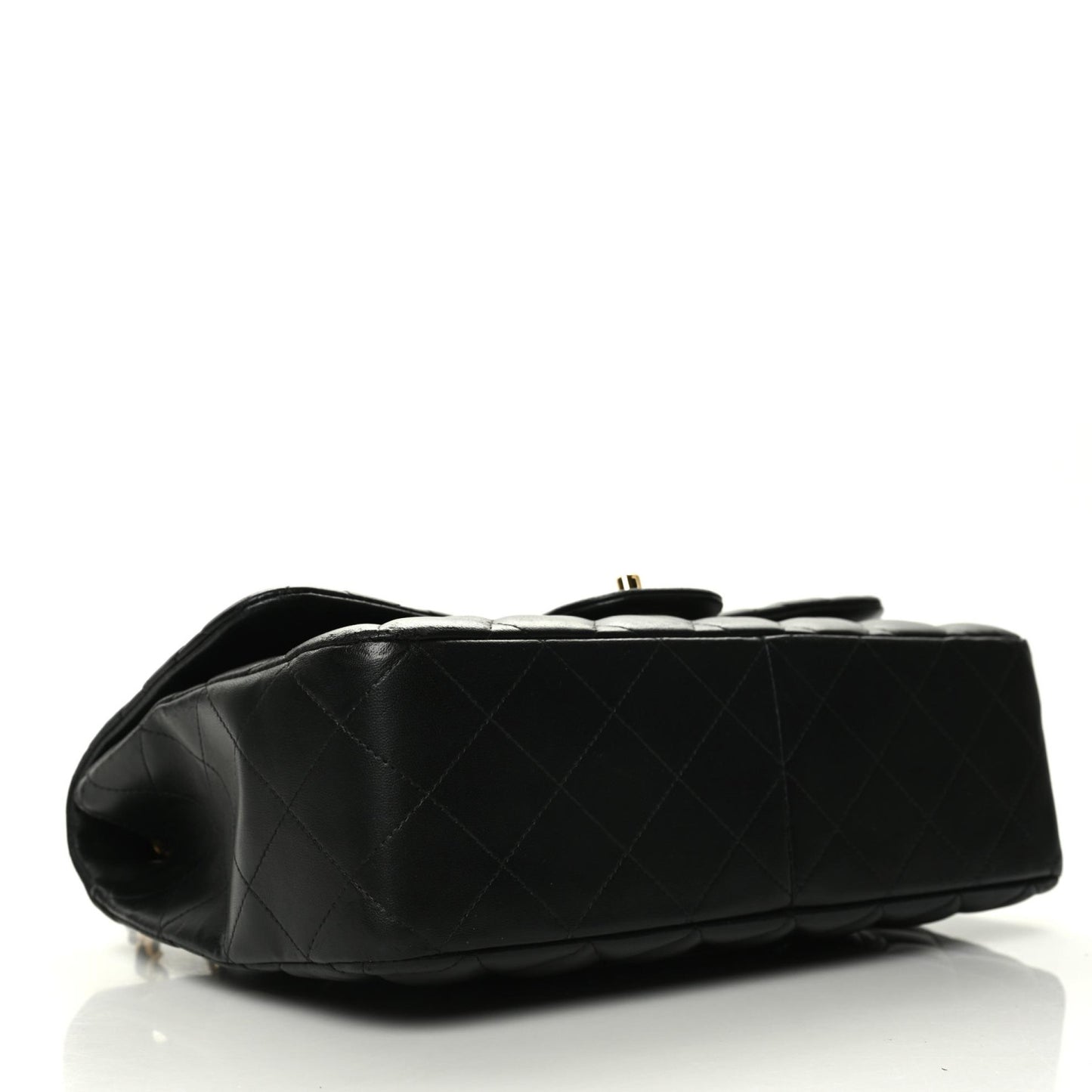 Lambskin Quilted Jumbo Single Flap Black