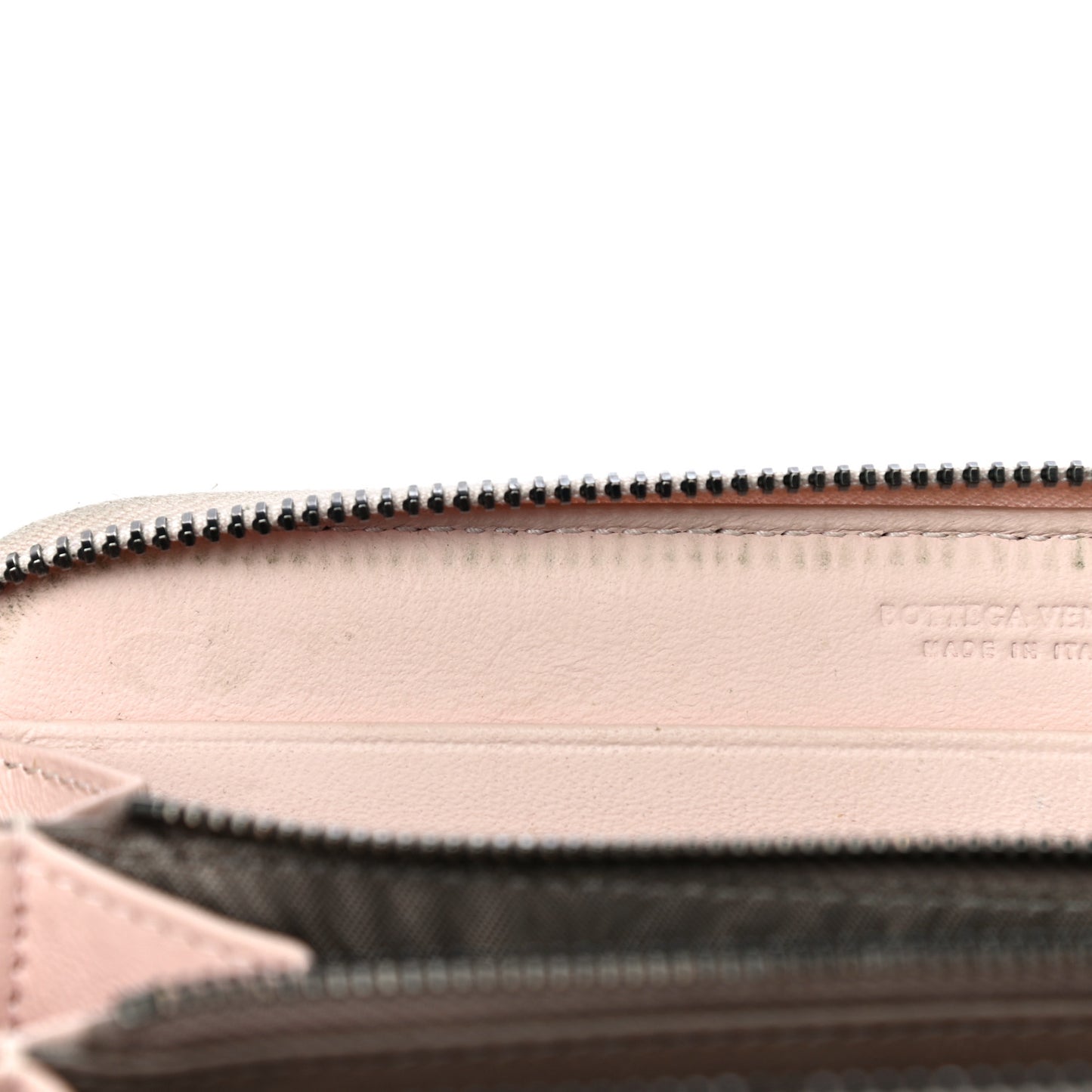Nappa Intrecciato Zip Around Wallet Petal Pink