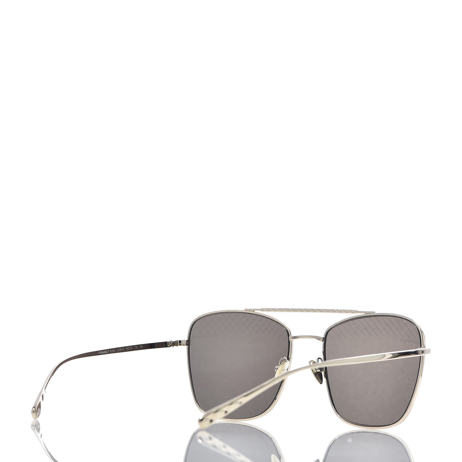 Chanel Metal Pilot Sunglasses 4256 Silver 4 of 7