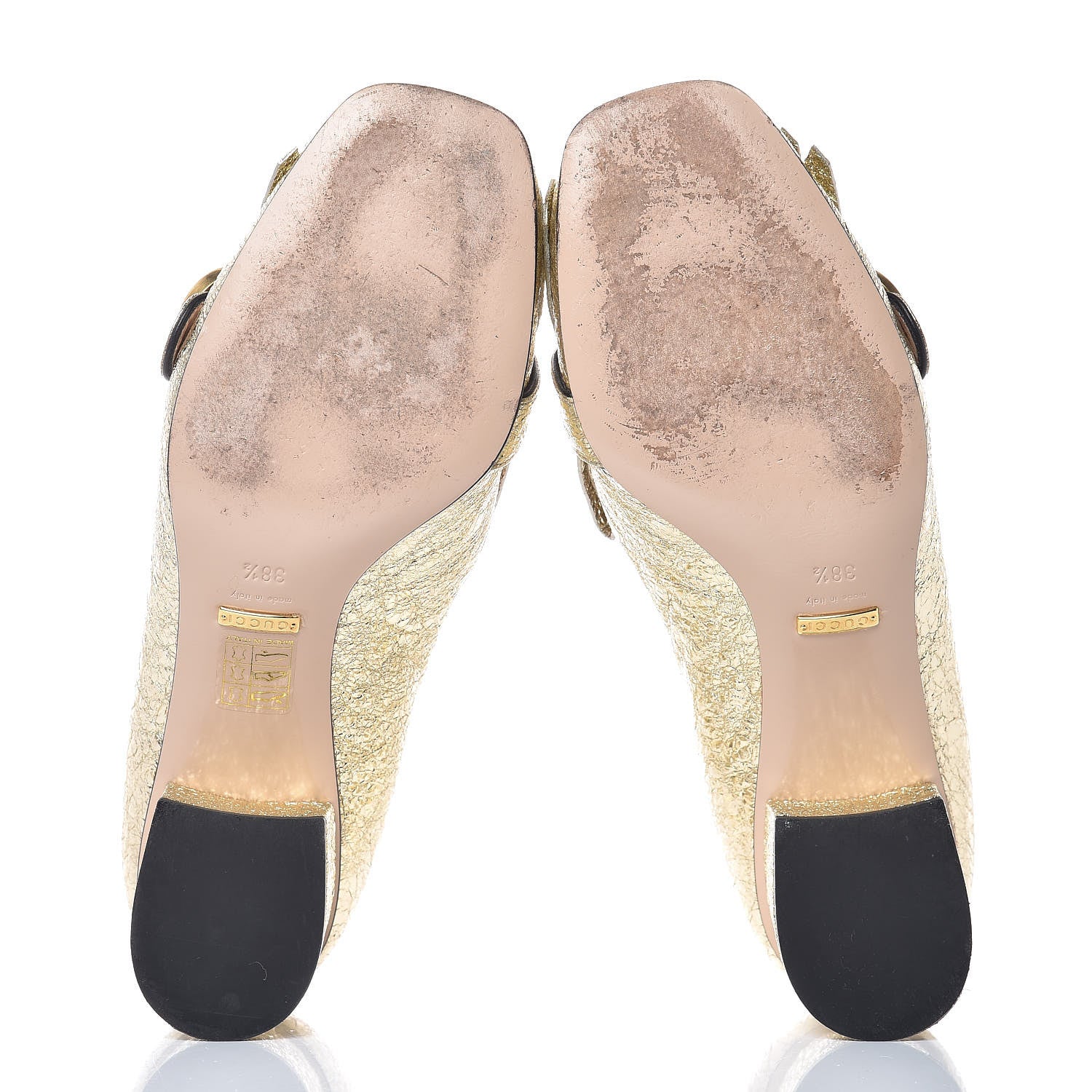 Gucci Galassia GG Marmont Fringe 50mm Loafer Pumps 38.5 Platino 5 of 10