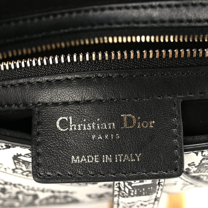 Christian Dior Calfskin Plan De Paris Printed Saddle Bag With Strap White Black 6 of 9