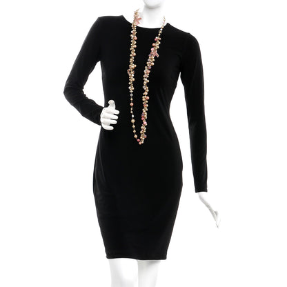 Chanel Pearl CC Beaded Velvet Bow Long Necklace Pink Ivory 2 of 6