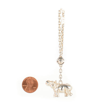 Hermes Sterling Silver Annee Des Fleuves Hippo Key Chain Bag Charm 2 of 5
