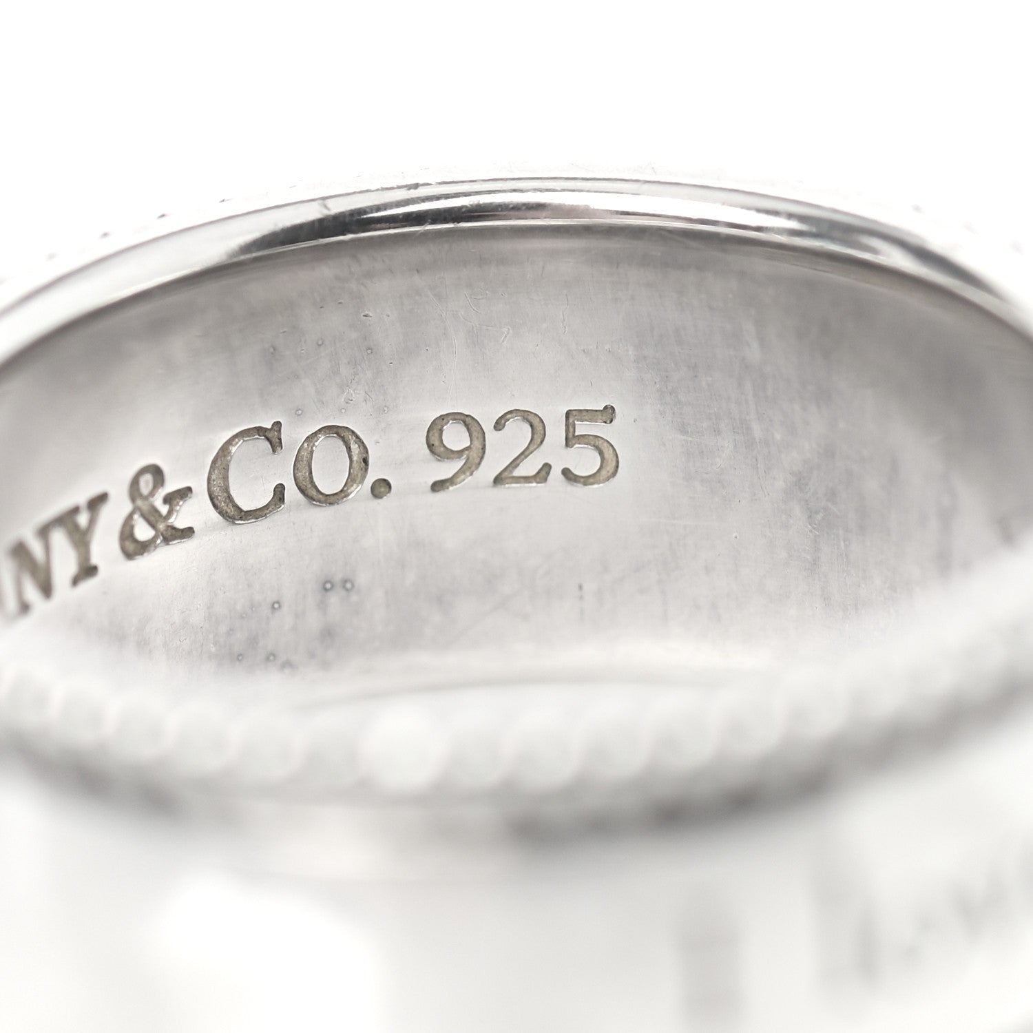 Tiffany Sterling Silver Milgrain I Love You Band Ring 50 5.5 5 of 5