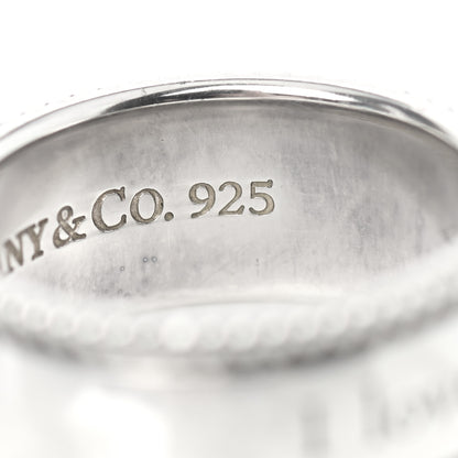 Tiffany Sterling Silver Milgrain I Love You Band Ring 50 5.5 5 of 5