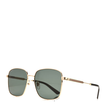 Gucci Web Rectangular Frame Interlocking G Sunglasses GG0852SK Gold 1 of 8