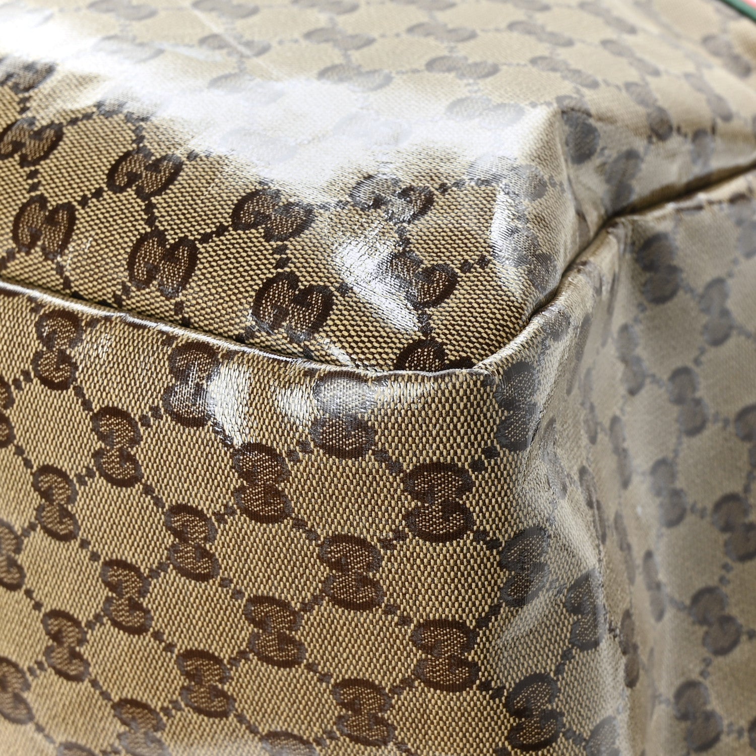 Gucci Crystal Monogram Web Large Carry On Duffle Bag Brown 9 of 13