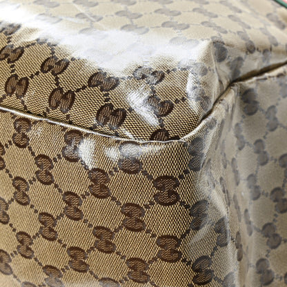 Gucci Crystal Monogram Web Large Carry On Duffle Bag Brown 9 of 13
