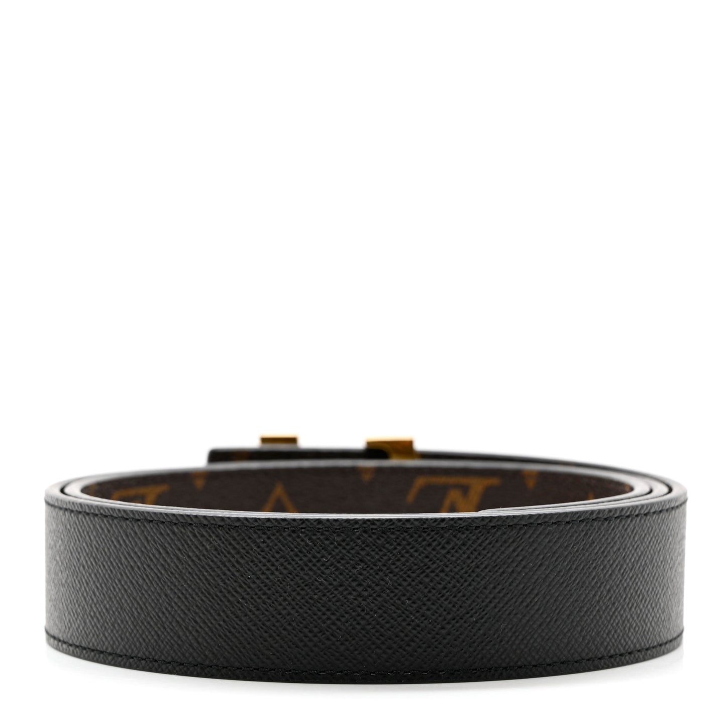Calfskin Monogram 30mm LV Initiales Reversible Belt 80 32 Black