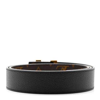 Louis Vuitton Calfskin Monogram 30mm LV Initiales Reversible Belt 80 32 Black 2 of 5