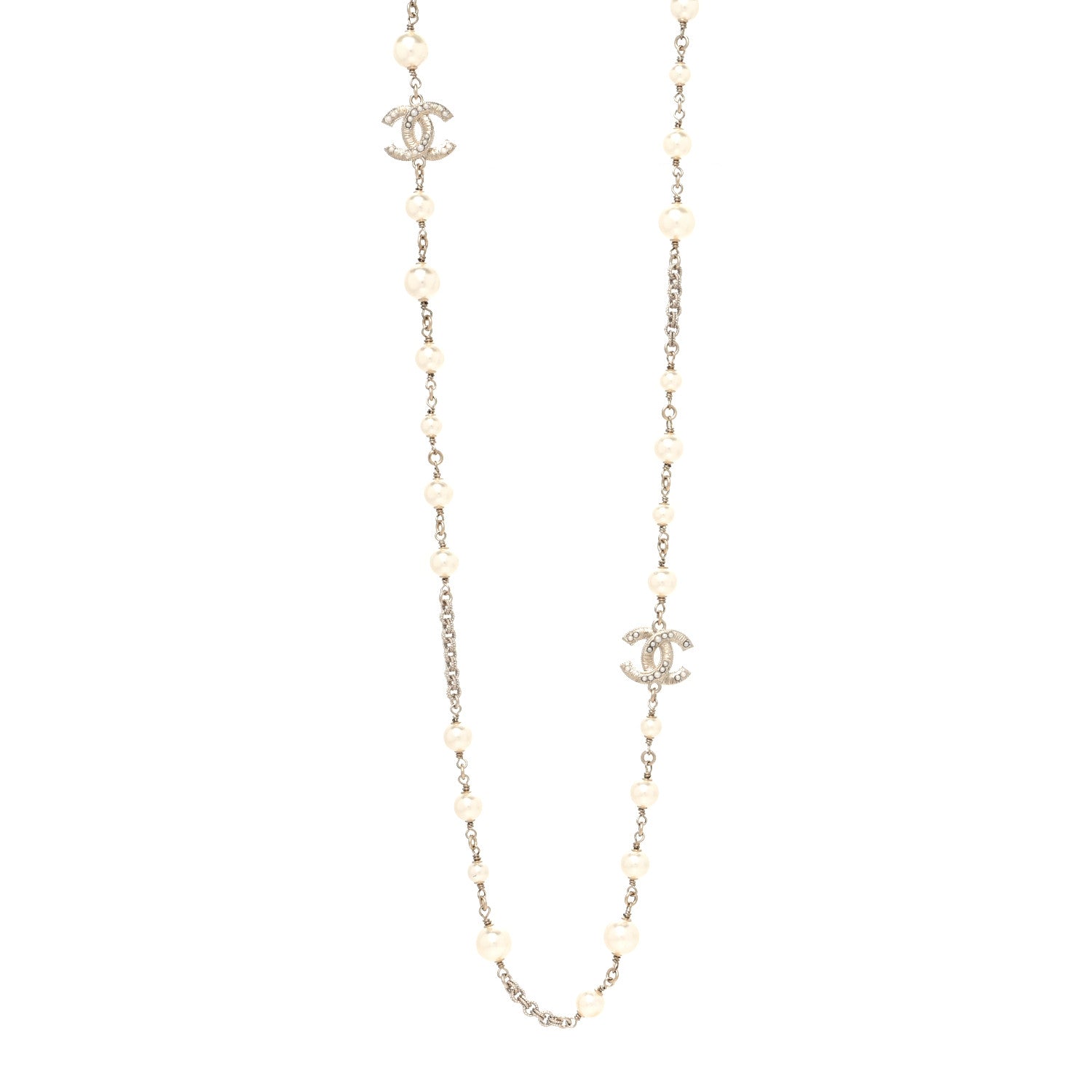 Chanel Pearl CC Necklace Light Gold 1 of 3