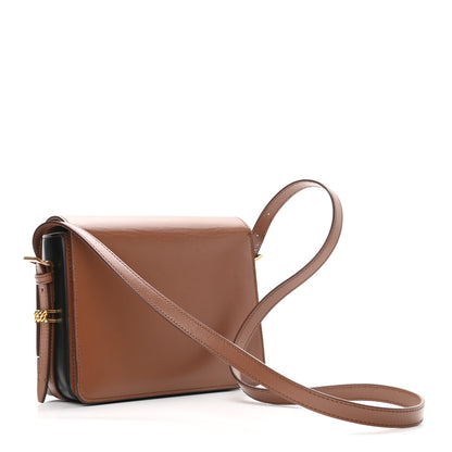 Burberry Smooth Calfskin Two Tone Small Grace Bag Malt Brown Black 3 of 9