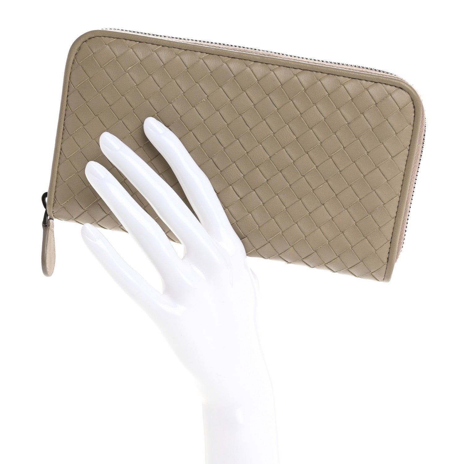 Bottega Veneta Nappa Intrecciato Zip Around Wallet Fume 2 of 13