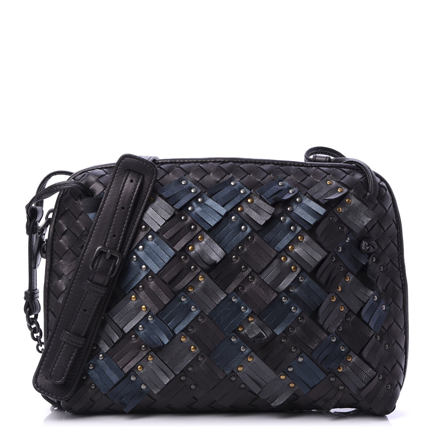 Bottega Veneta Nappa Intrecciato Fringe Studded Nodini Crossbody Messenger Multicolor 1 of 11