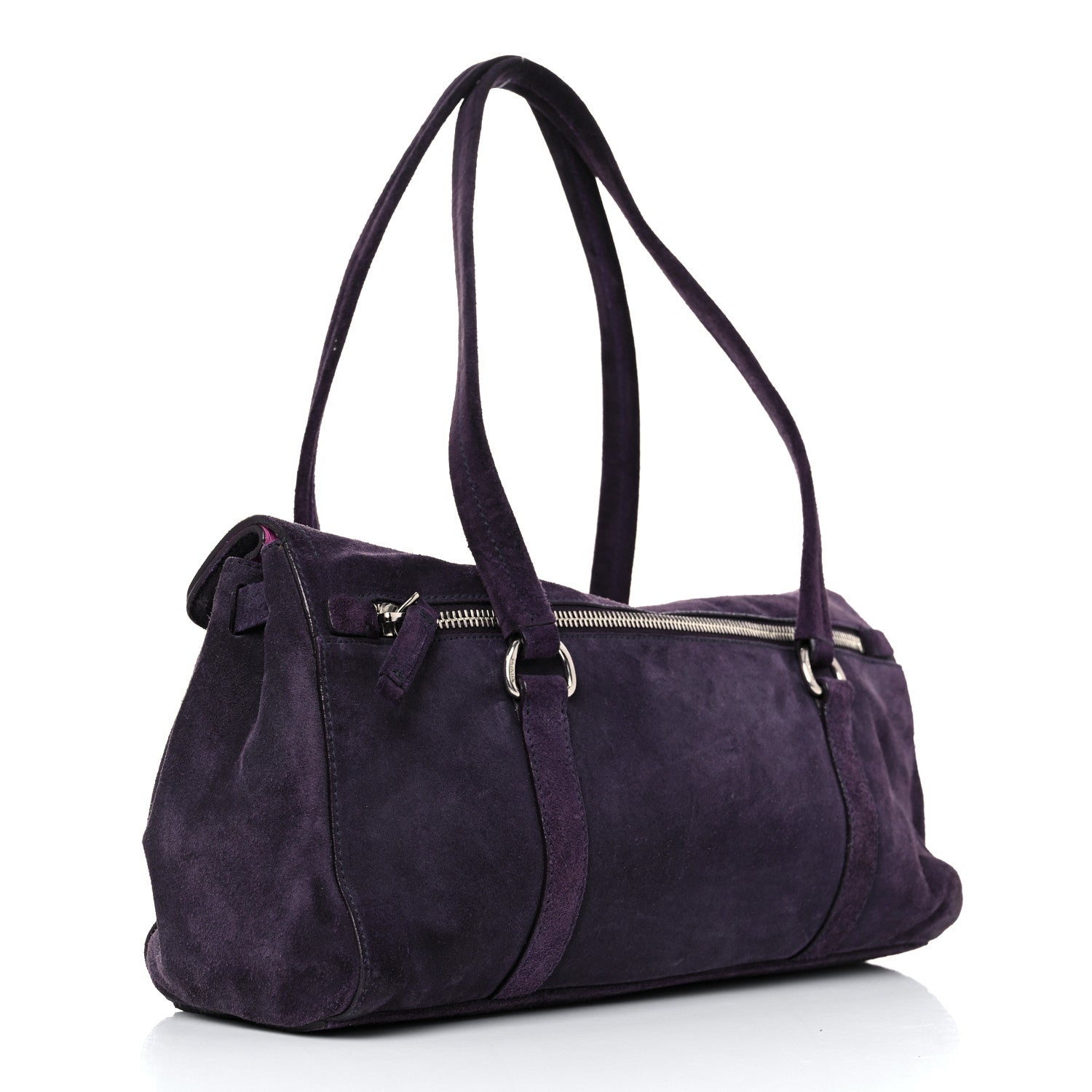 Prada Scamosciato Foldover Pushlock Satchel Cina 2 of 15