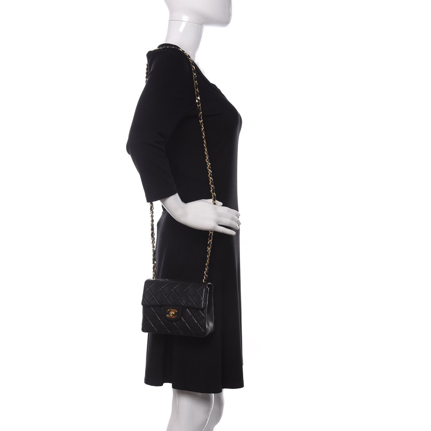 Chanel Lambskin Quilted Mini Square Flap Black 2 of 10