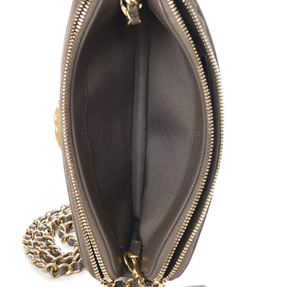 Chanel Calfskin Quilted Small Boy Clutch With Chain Khaki 6 of 11