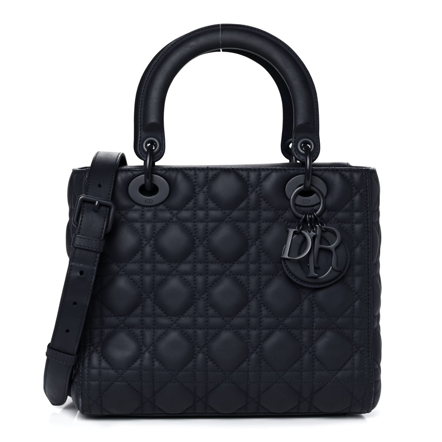 Ultra Matte Calfskin Cannage Medium Lady Dior Blue