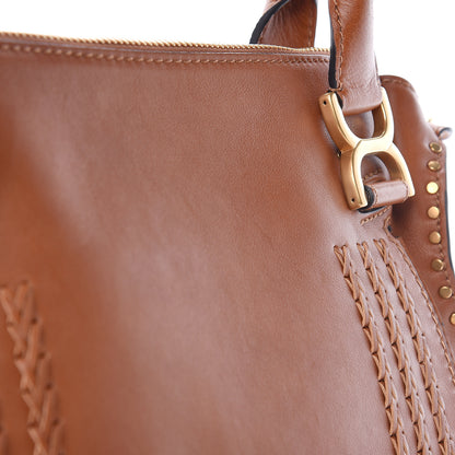 Chloe Calfskin Braided Medium Marcie Satchel Caramel 12 of 13