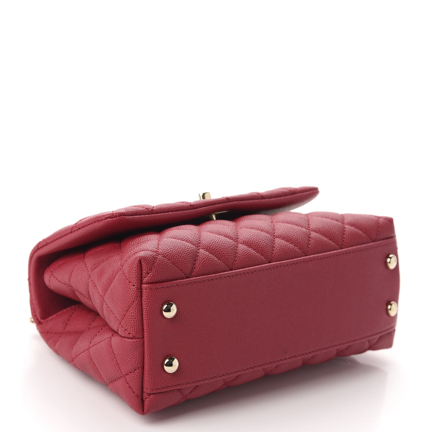 Chanel Caviar Quilted Mini Coco Handle Flap Dark Pink 4 of 10