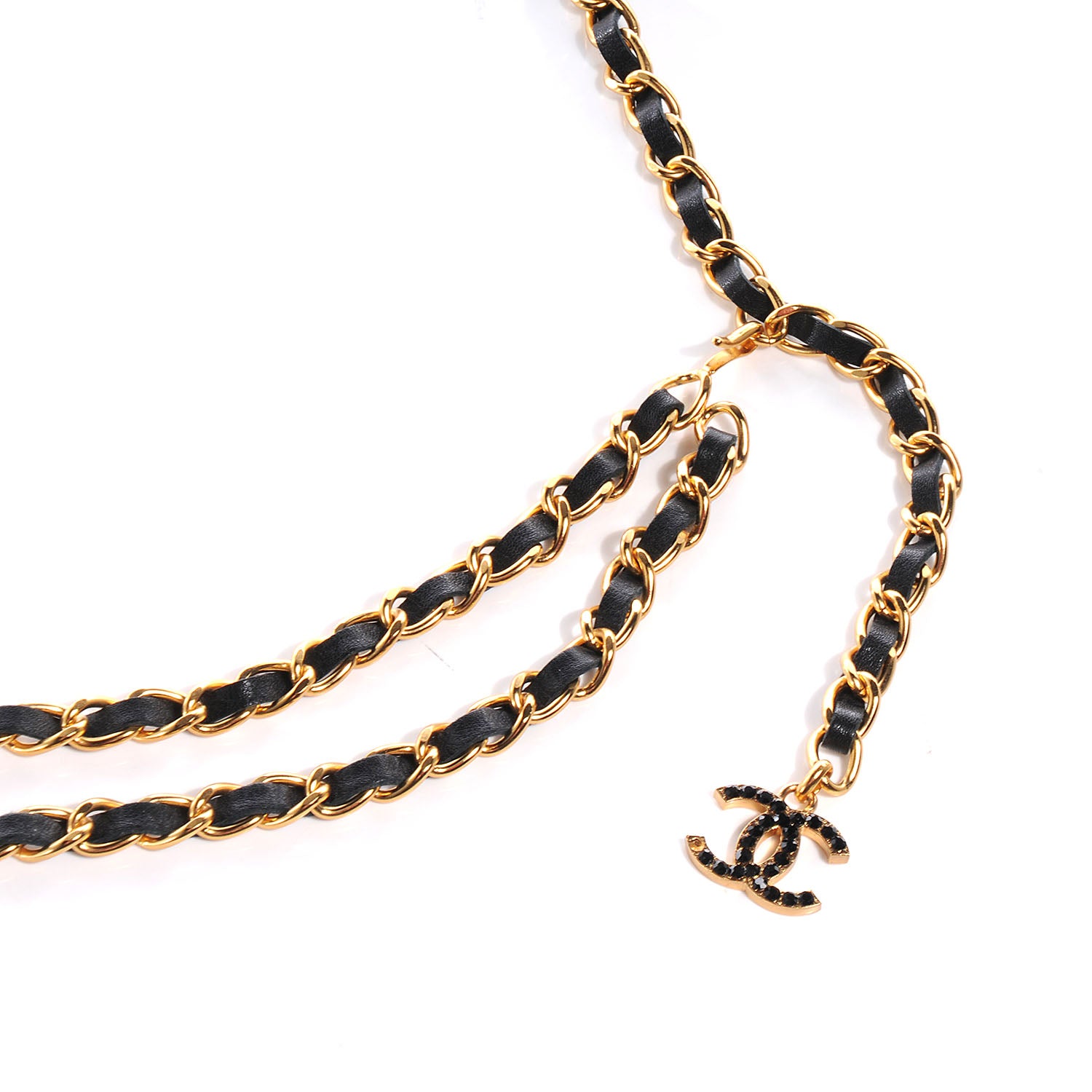 Chanel Crystal and Lambskin Lion Chain Belt Gold 3 of 6