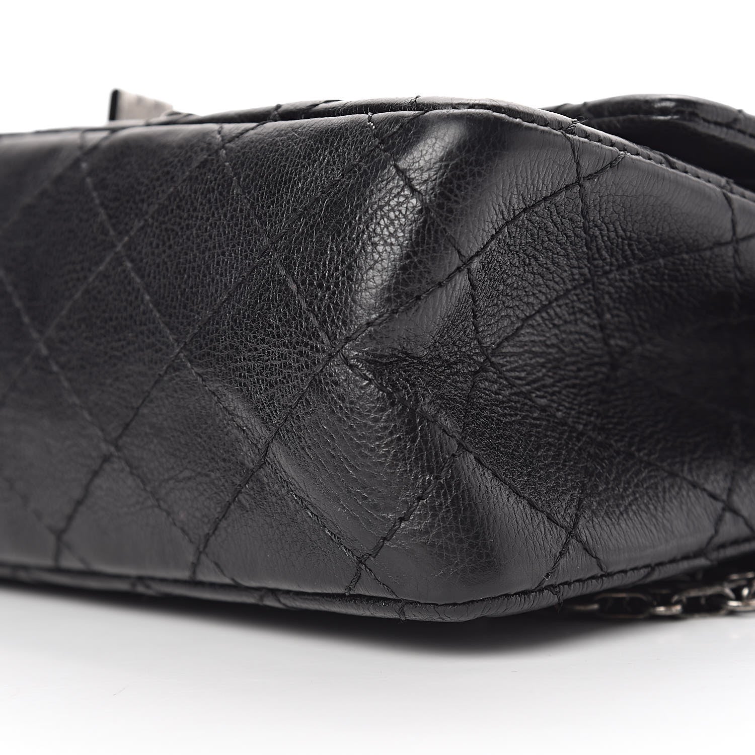 Chanel Calfskin Quilted Spoon Charms Brasserie 2.55 Reissue 225 Flap Black 12 of 13