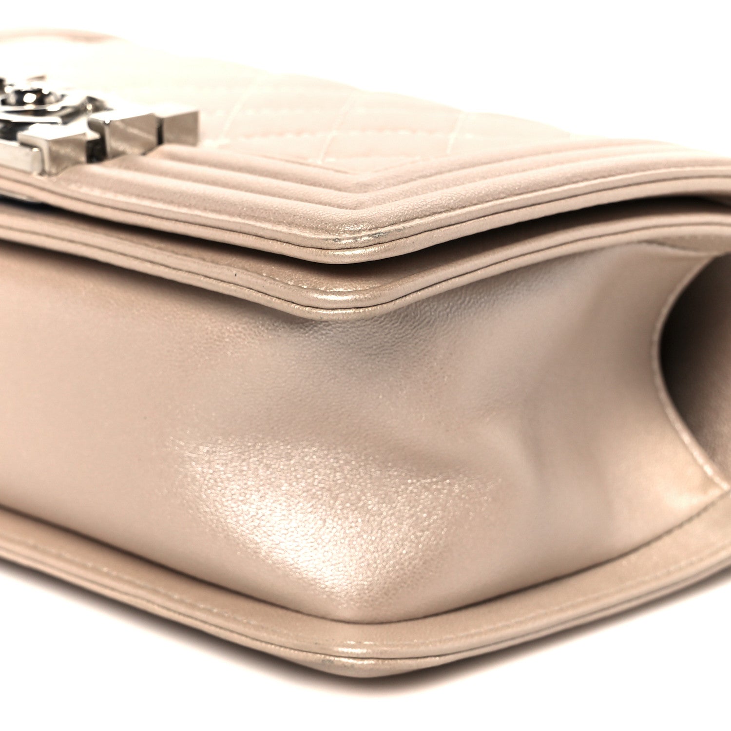 Chanel Metallic Calfskin Quilted Small Boy Flap Light Pink 10 of 10