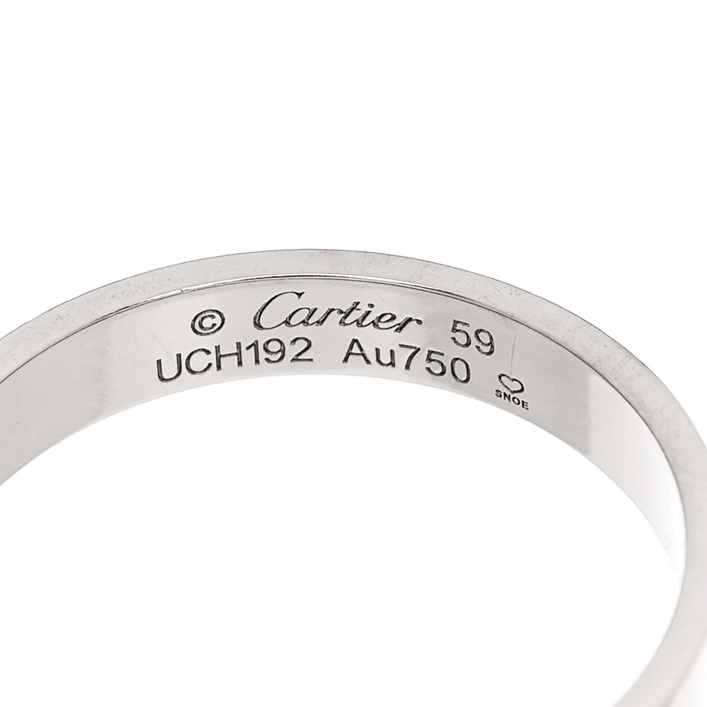 18K White Gold 3.5mm LOVE Wedding Band Ring 59 8.75