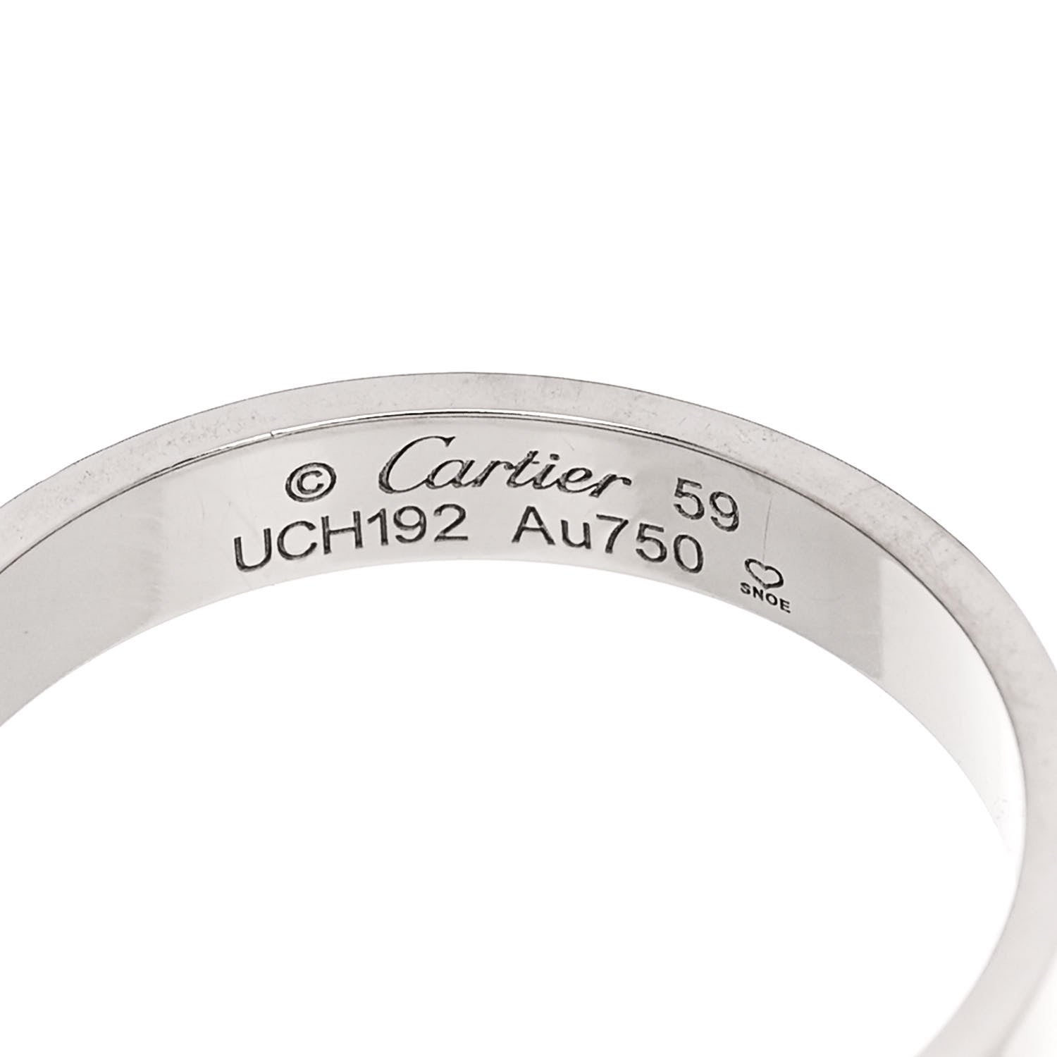 Cartier 18K White Gold 3.5mm LOVE Wedding Band Ring 59 8.75 4 of 5