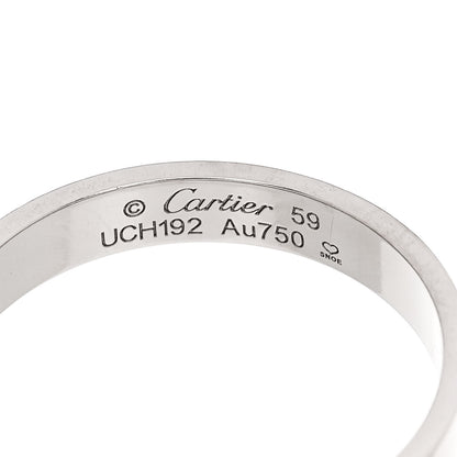 Cartier 18K White Gold 3.5mm LOVE Wedding Band Ring 59 8.75 4 of 5