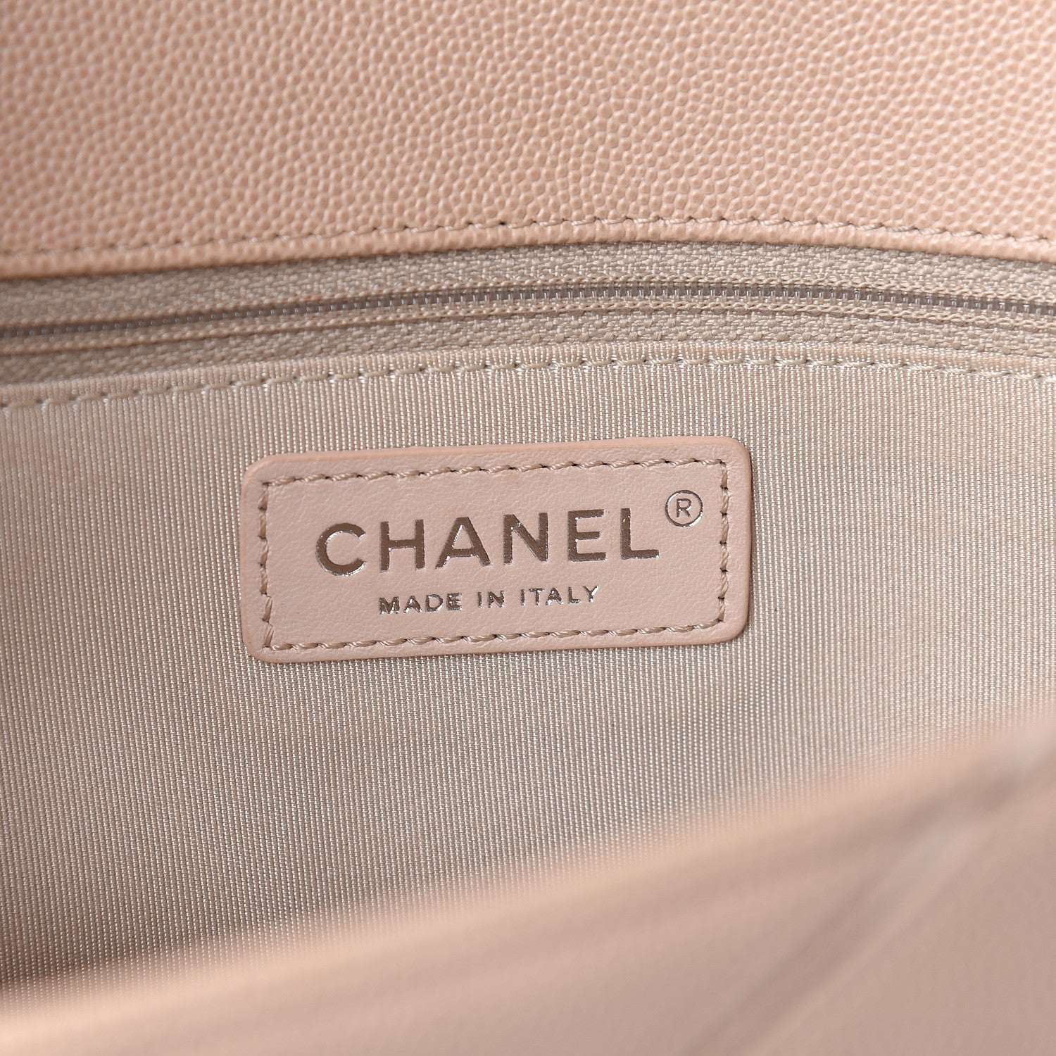 Chanel Caviar Macro Chevron Single Flap Beige 8 of 13