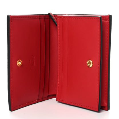 Gucci GG Supreme Monogram Bosco Patch Card Case Wallet Beige Malva Hibiscus Red 9 of 20