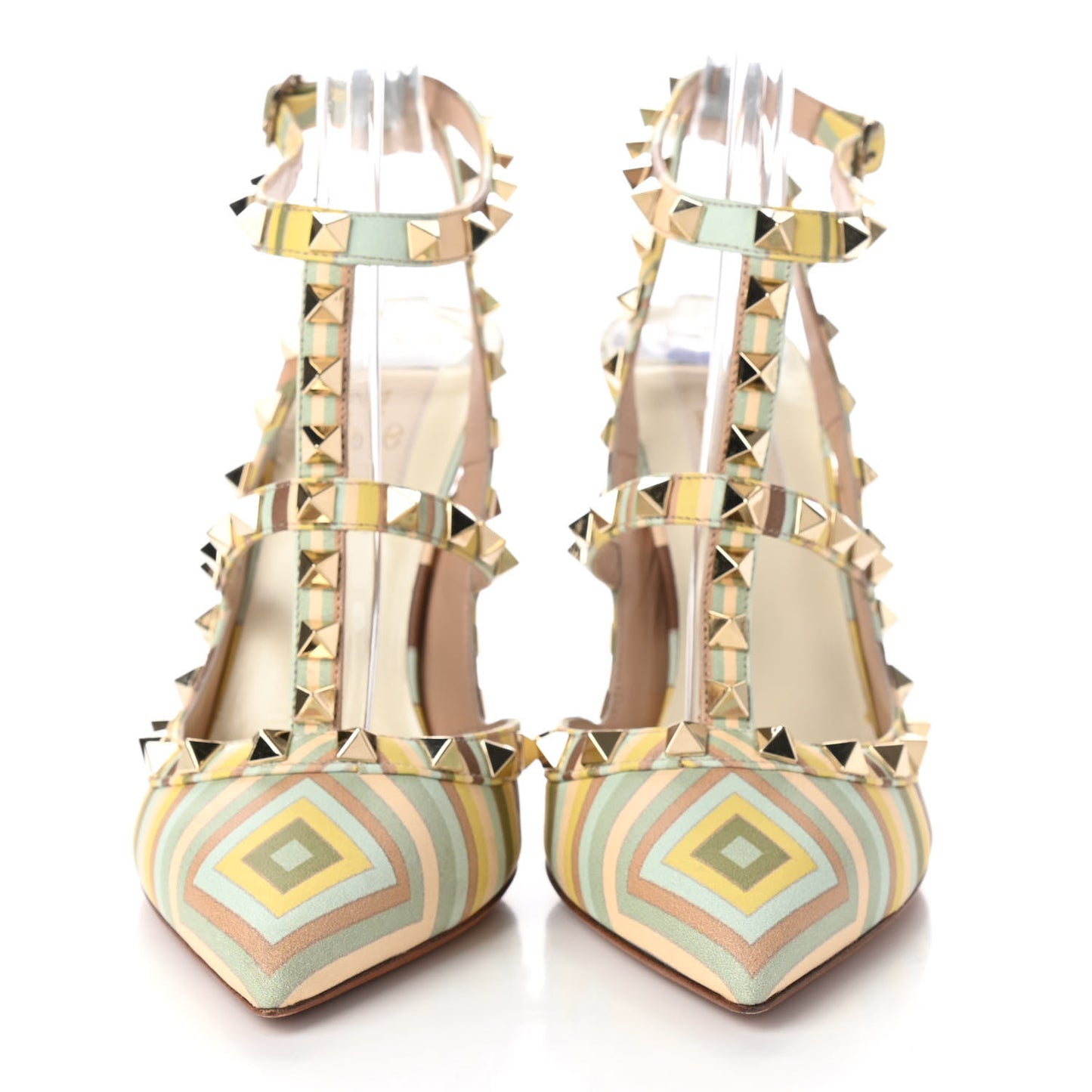 Nappa Native Couture 1975 Rockstud Ankle Strap Pumps 36 Multicolor