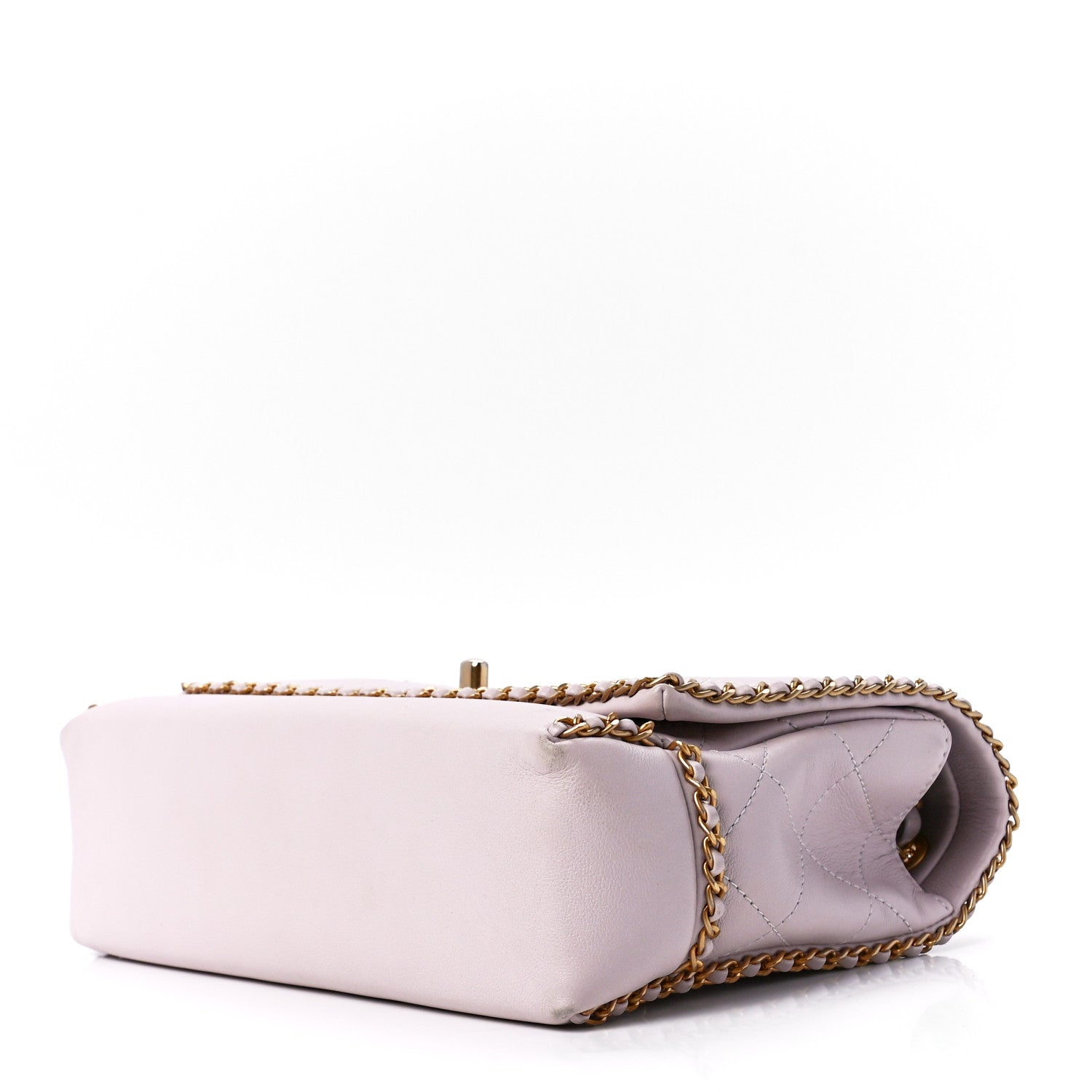Chanel Calfskin Stitched Chain Flap Light Pink 10 of 12