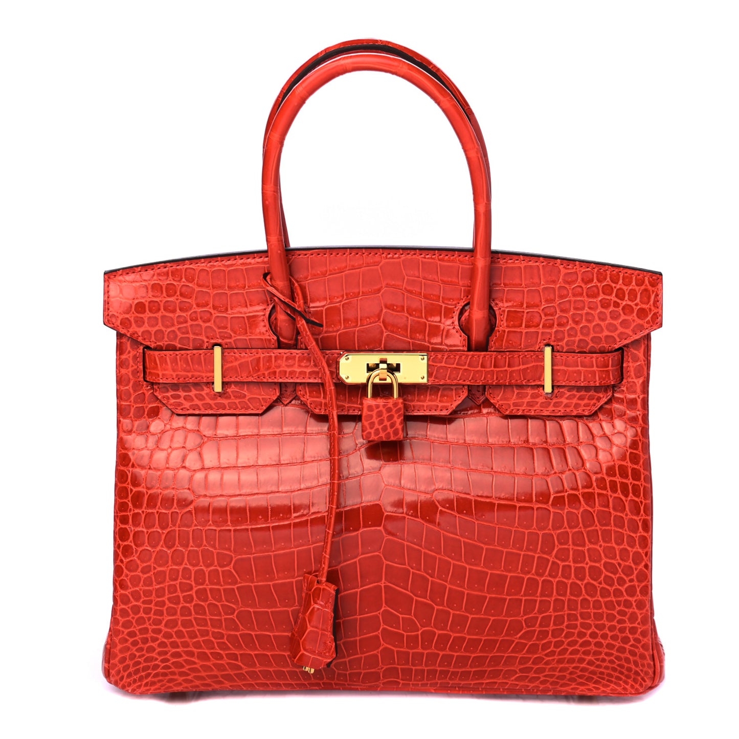 Shiny Porosus Crocodile Birkin 30 Geranium
