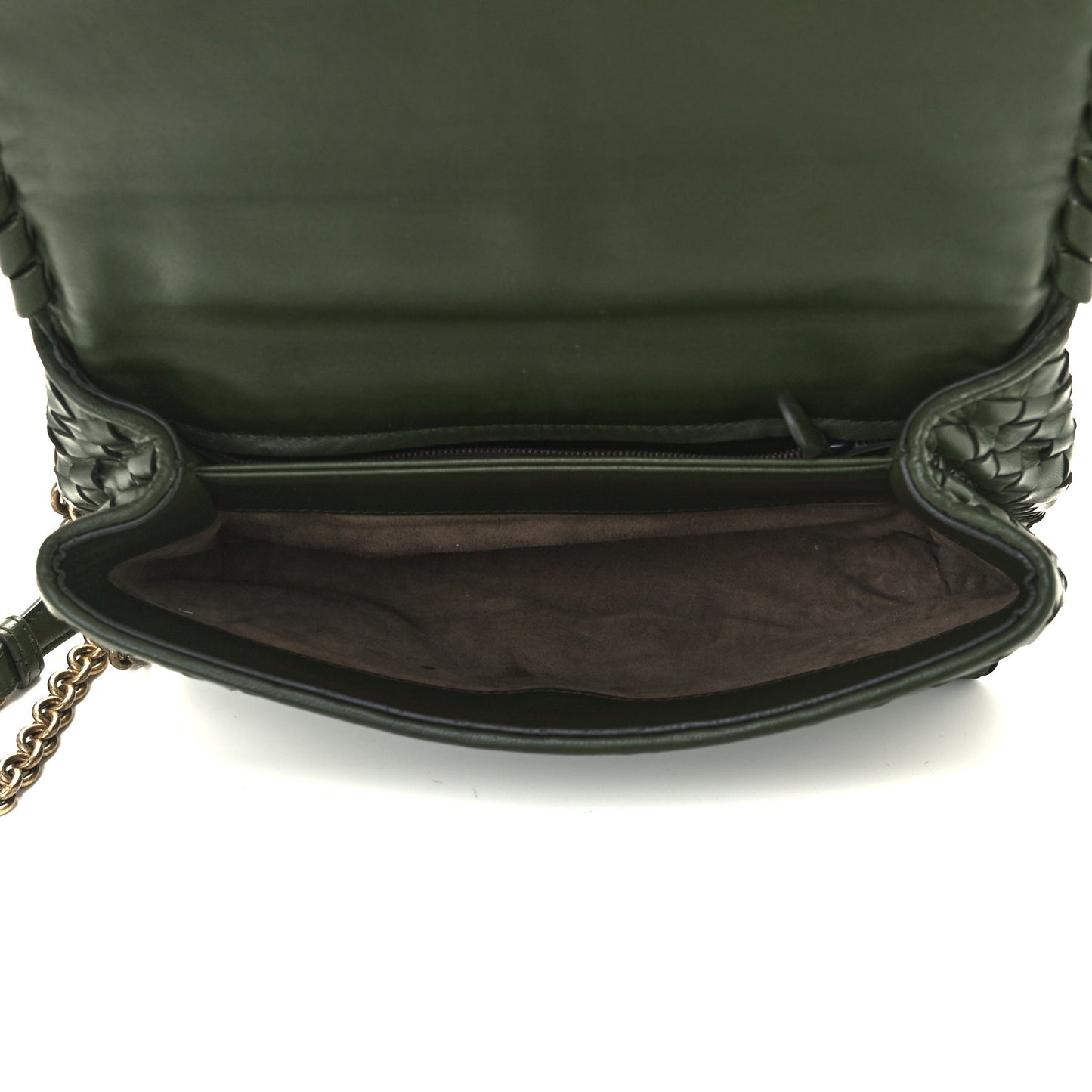 Nappa Intrecciato Baby Olimpia Shoulder Bag Moss