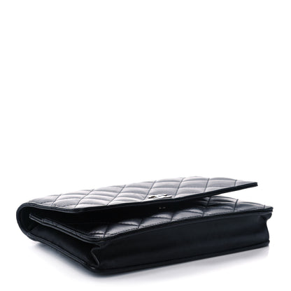 Chanel Lambskin Quilted Wallet On Chain WOC Black 4 of 14