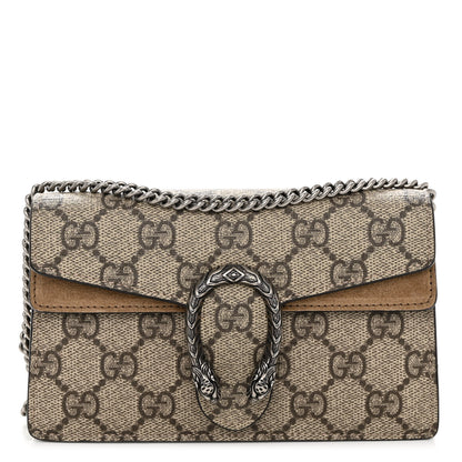 Gucci GG Supreme Monogram Super Mini Dionysus Shoulder Bag Taupe 1 of 9