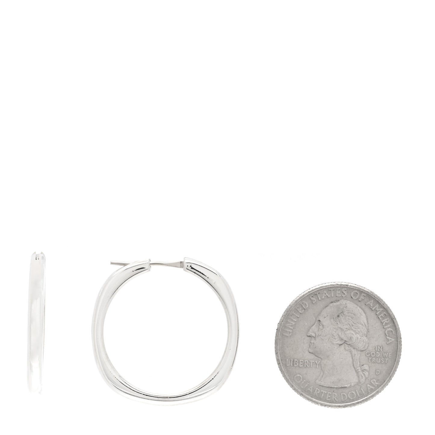 Sterling Silver Square Cushion Hoop Earrings