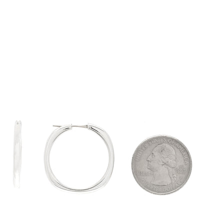 Tiffany Sterling Silver Square Cushion Hoop Earrings 2 of 5